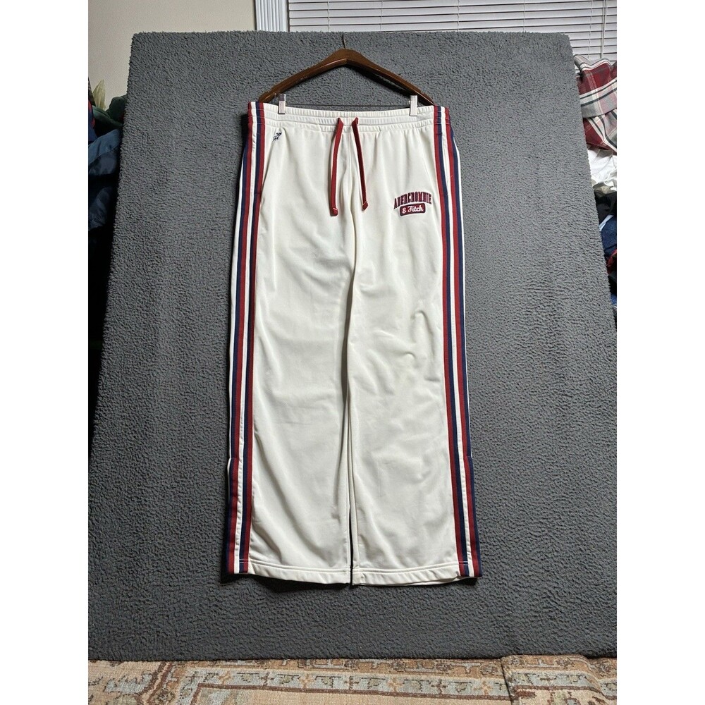 VTG Abercrombie & Fitch Pants Mens Large Striped Track Y2K 90s Wide Leg Baggy